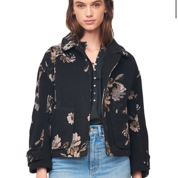 Rebecca Taylor Jackets & Blazers - Rebecca Taylor floral jacquard car coat